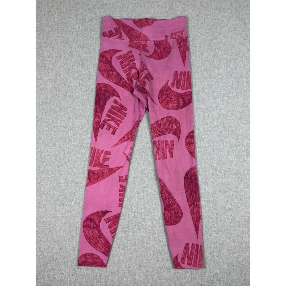 Nike Icon Clash Leggings Small Pink Swoosh Logo Print High Rise